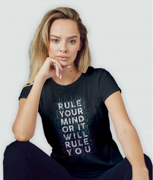 Дамска тениска с щампа Текст и надписи Rule your mind